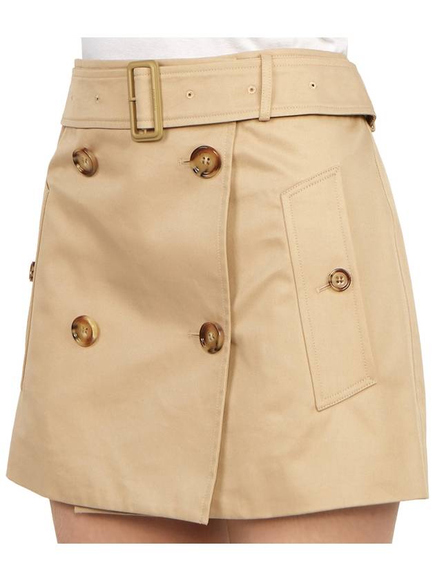 Burberry WoMen's Cotton Gabardine Mini Trench A-Line Skirt Beige