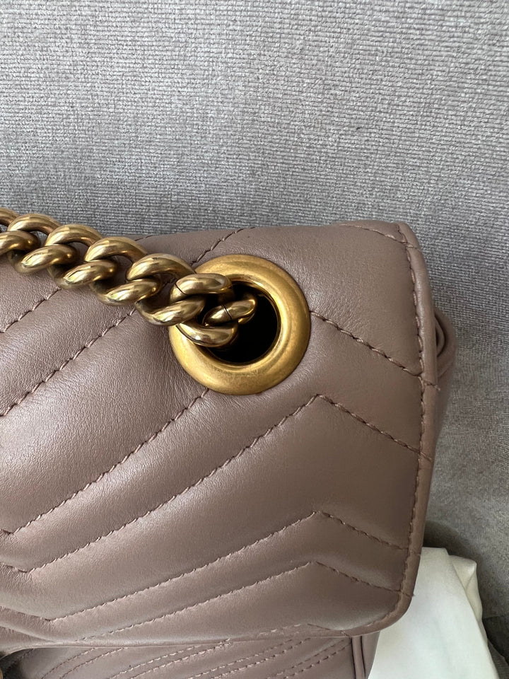 Gucci GG Dusty Pink Marmont Medium Shoulder Bag (RRP £2,070)