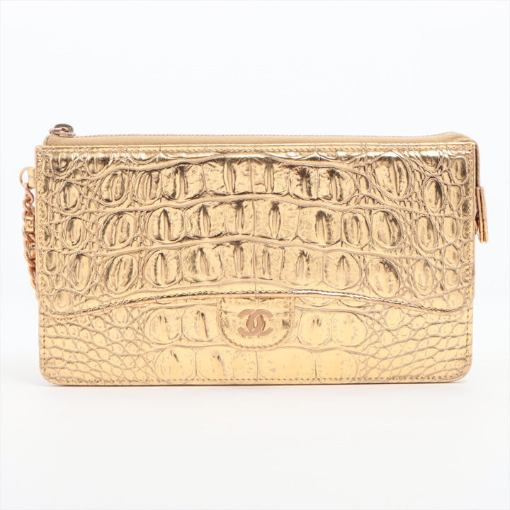 Top Quality Chanel Coco Crocodile Press Wallet Gold Gold  28th