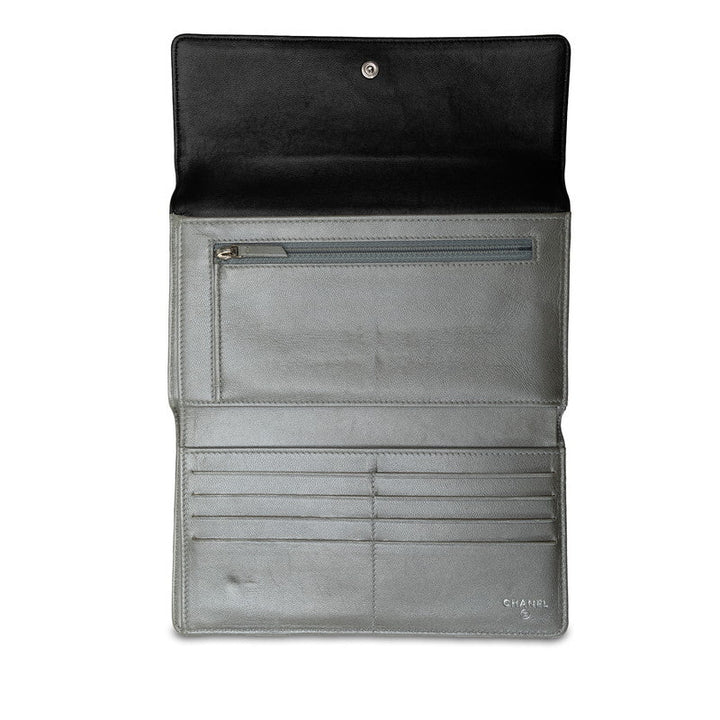 Top Quality Chanel CAMERIA COCOMARK Double Folded Wallet Black   CHANEL