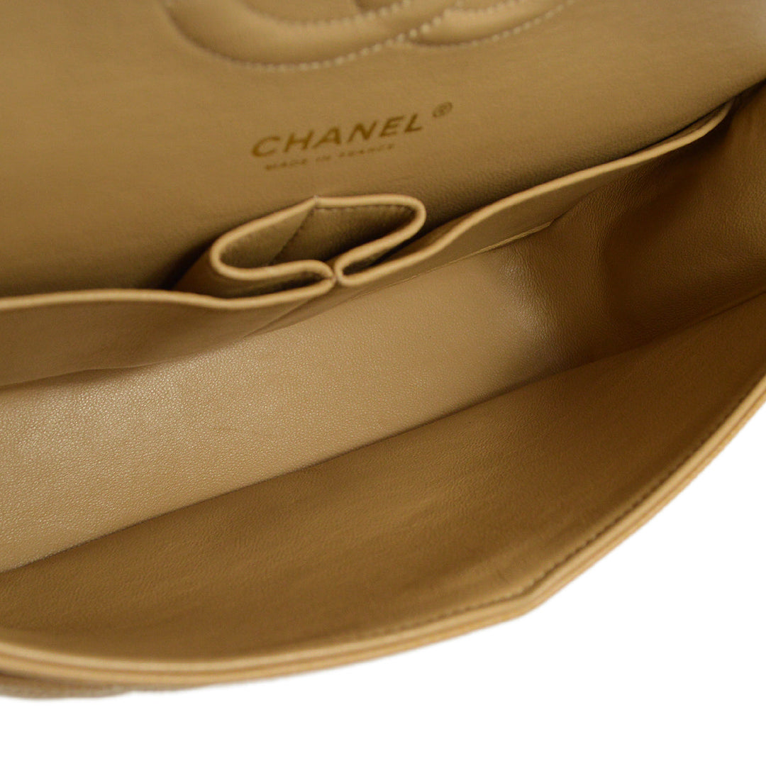 Top Quality Chanel Beige Caviar Medium Classic Double Flap Shoulder Bag