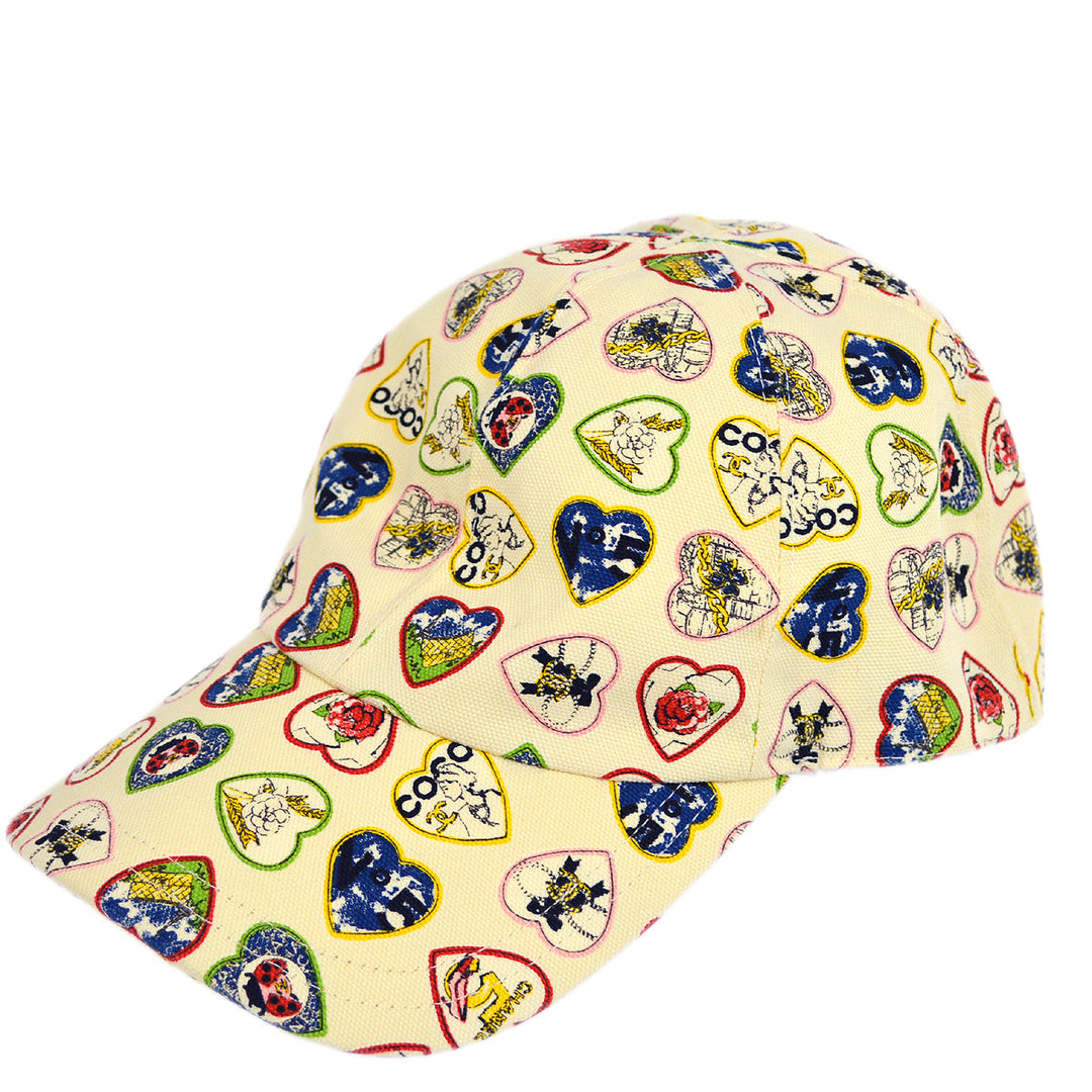 Top Quality Chanel Ivory Valentine Cap Hat #M Small New