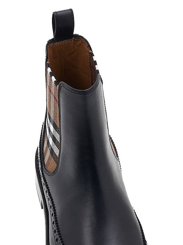 Burberry Tanner Check Chelsea Boots Black