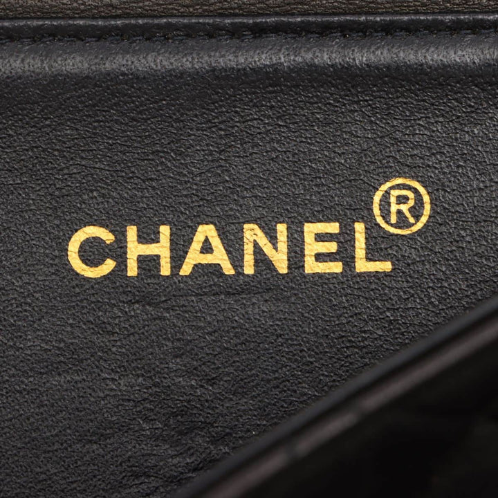 Top Quality Chanel Vintage Double Flap Shoulder Bag in Lambskin Black