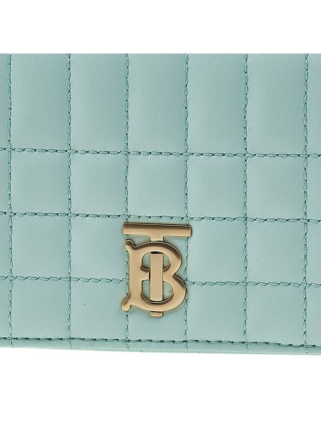 Burberry Lola Quilted Tri-Fold Half Wallet Blue