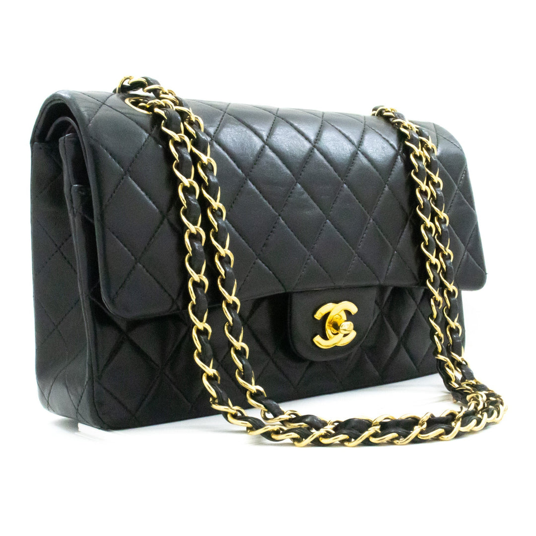 Top Quality Chanel Classic Double New Medium Chain Shoulder Bag Black Lamb