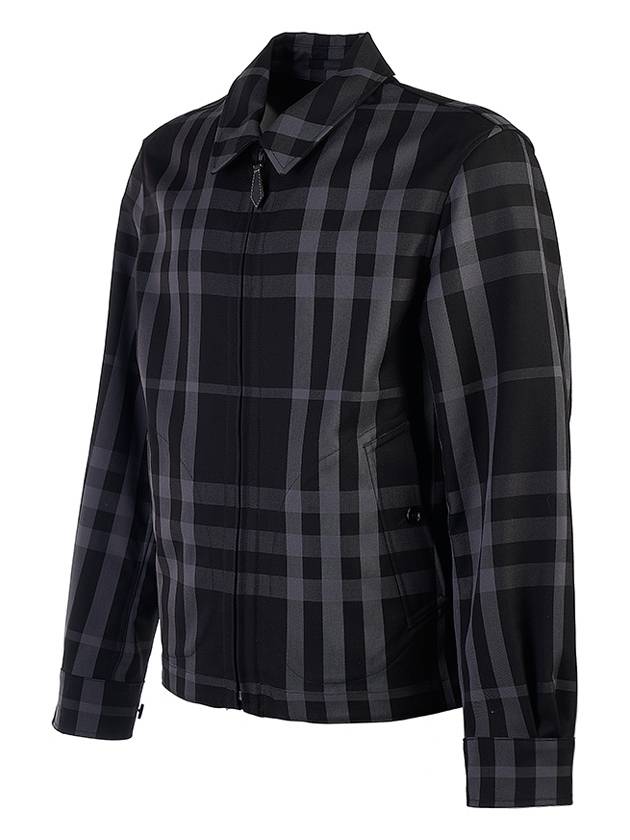 Burberry Check Reversible Harrington Jacket Mid Grey