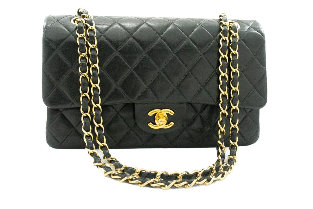 Top Quality Chanel Classic Double New Medium Chain Shoulder Bag Black Lamb