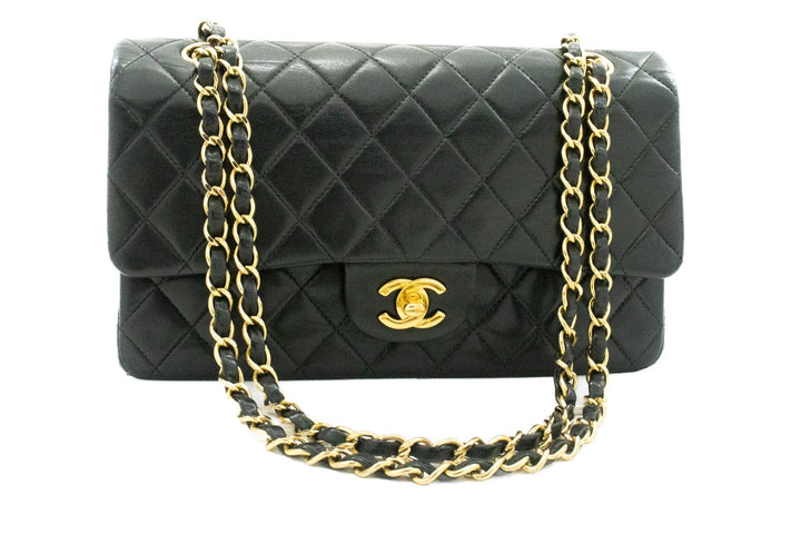 Top Quality Chanel Classic Double New Medium Chain Shoulder Bag Black Lamb