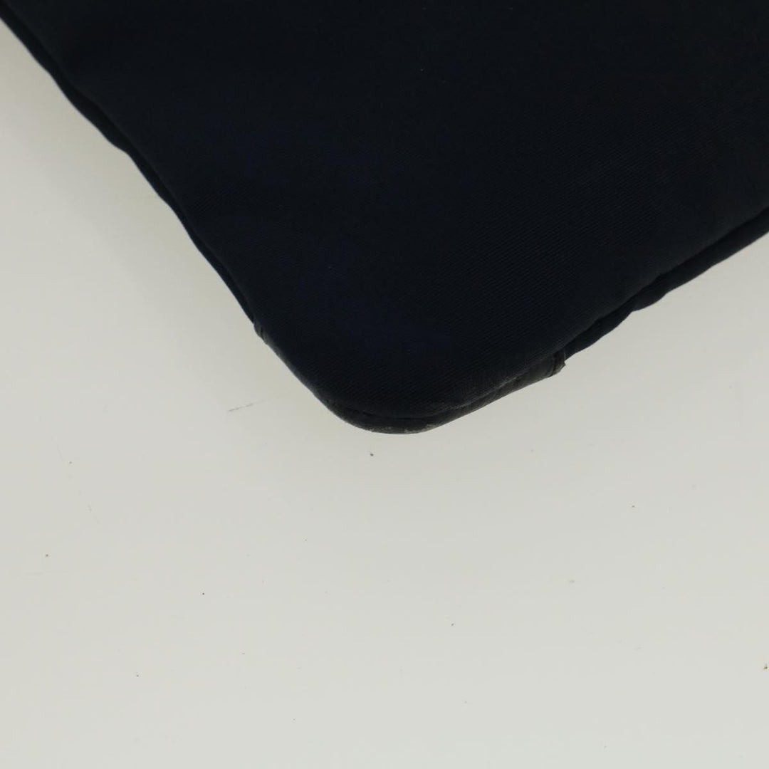 Burberry Black label Clutch Bag Nylon Leather Navy Auth 58127