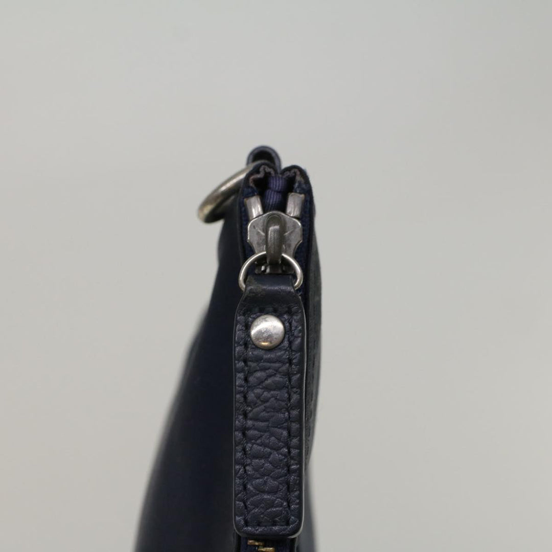 Burberry Black label Clutch Bag Nylon Leather Navy Auth 58127