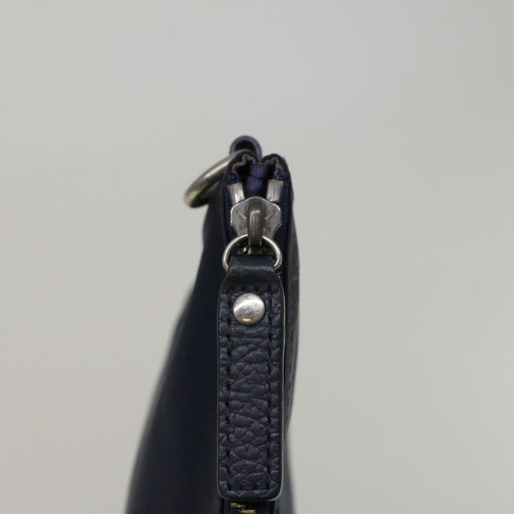 Burberry Black label Clutch Bag Nylon Leather Navy Auth 58127