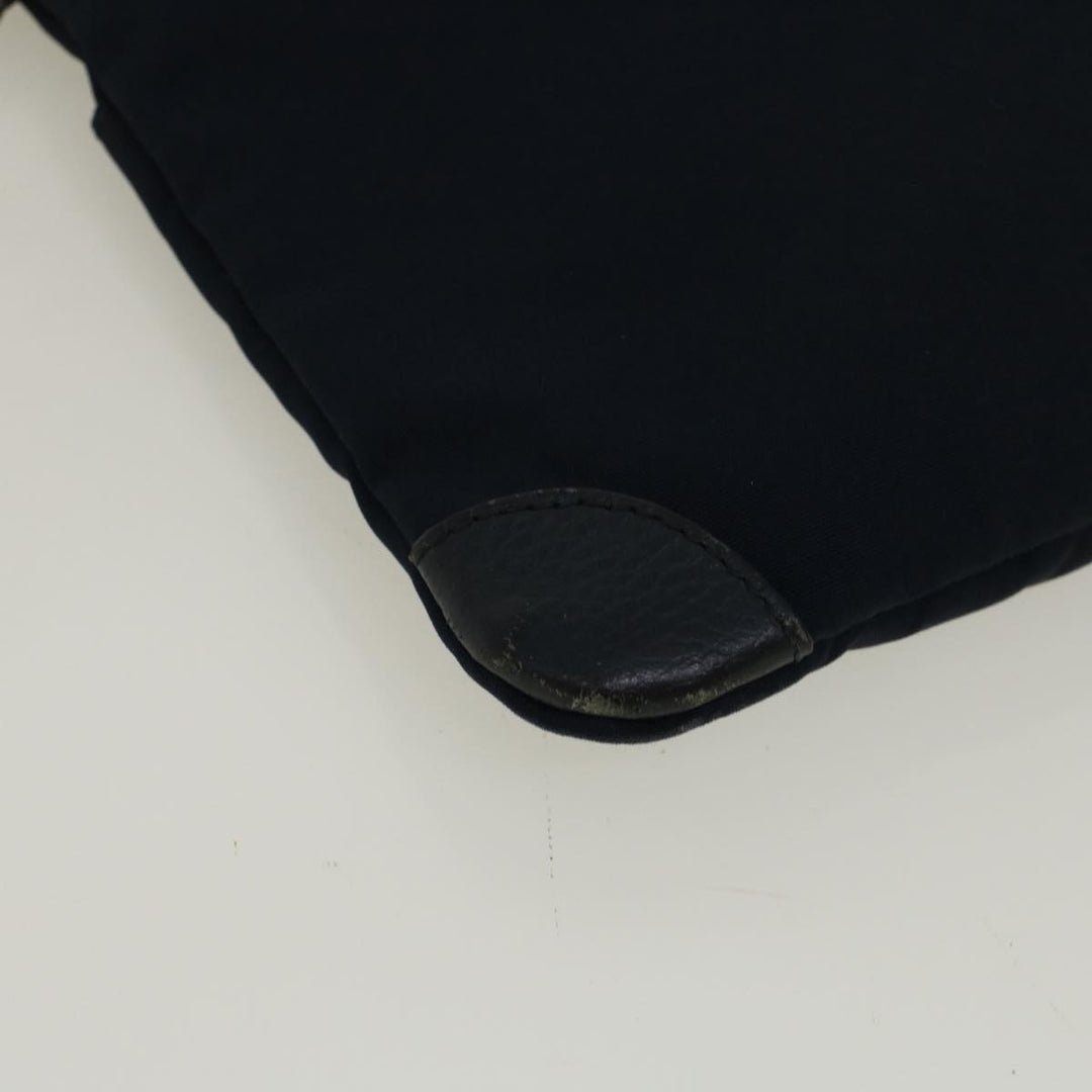 Burberry Black label Clutch Bag Nylon Leather Navy Auth 58127