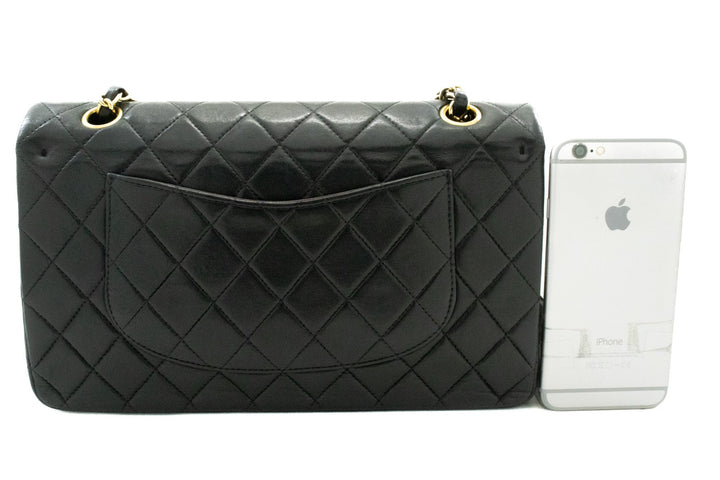 Top Quality Chanel Classic Double New Medium Chain Shoulder Bag Black Lamb