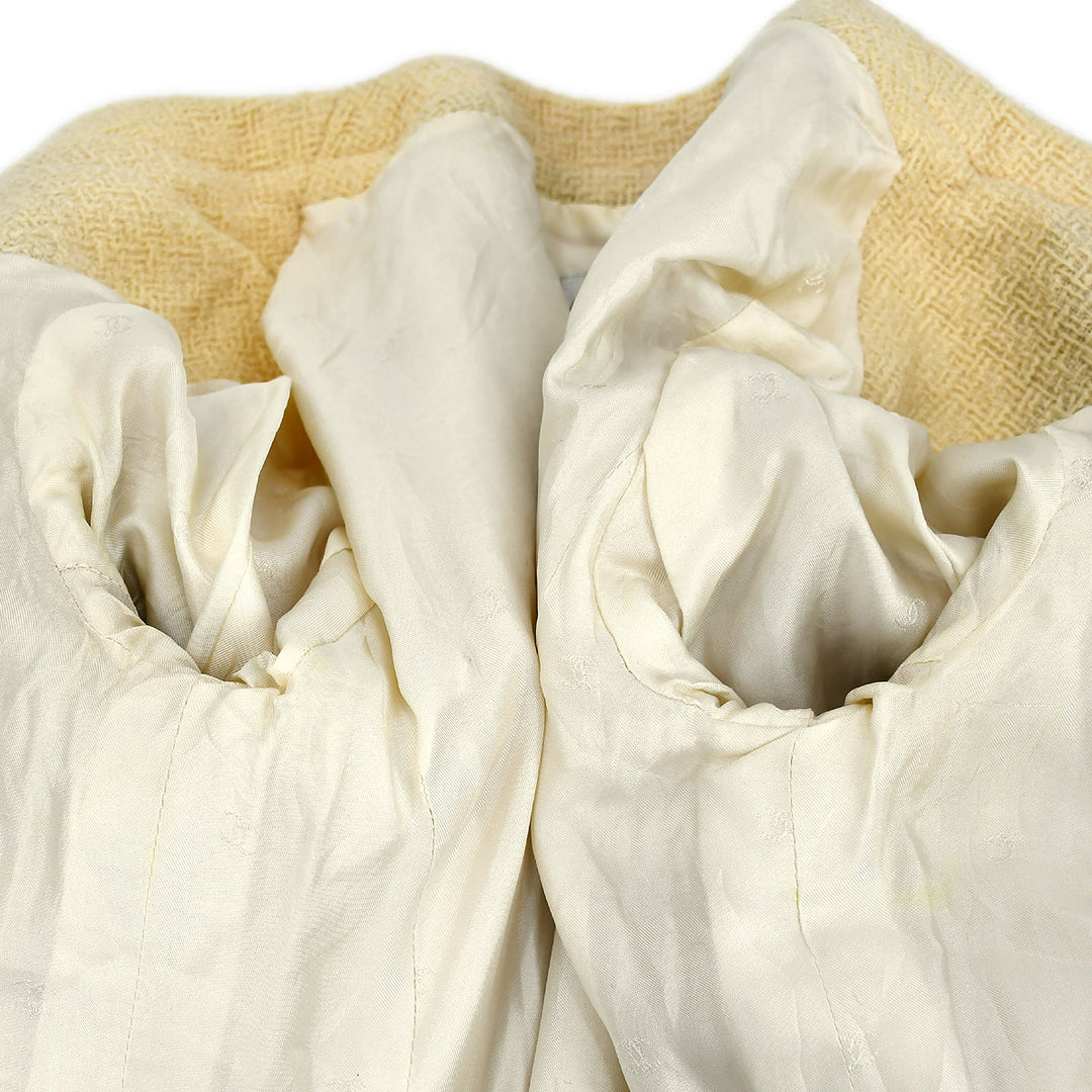 Top Quality Chanel Collarless Jacket Ivory 95C #36