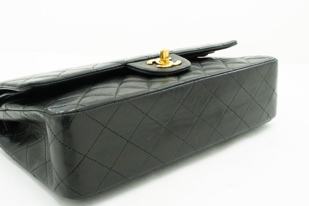 Top Quality Chanel Classic Double New Medium Chain Shoulder Bag Black Lamb