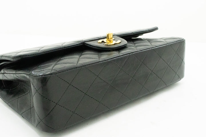 Top Quality Chanel Classic Double New Medium Chain Shoulder Bag Black Lamb