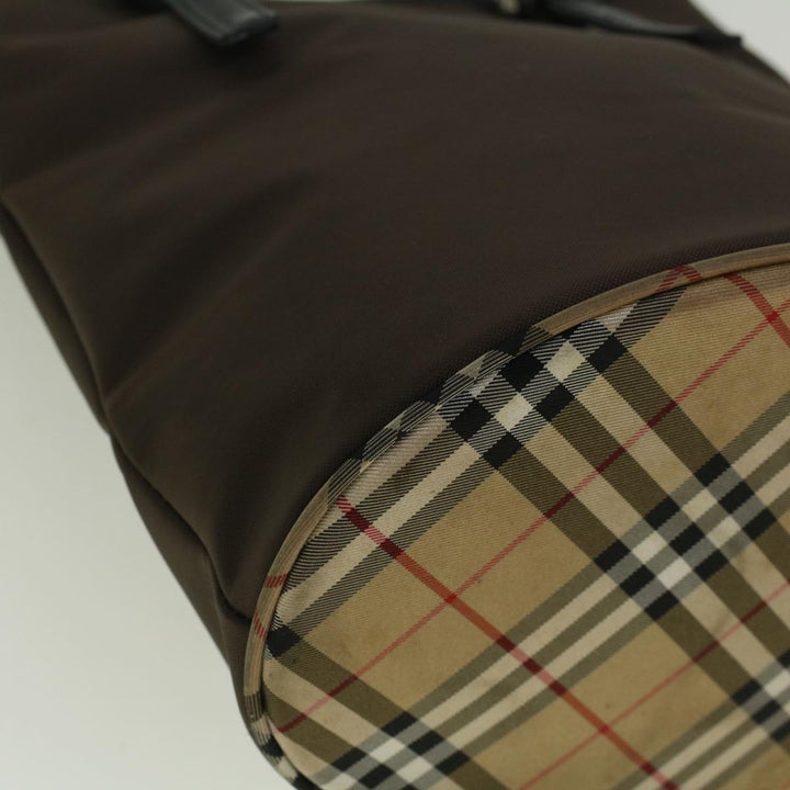 BURBERRYSs Blue Label Tote Bag Nylon Brown Auth 58200