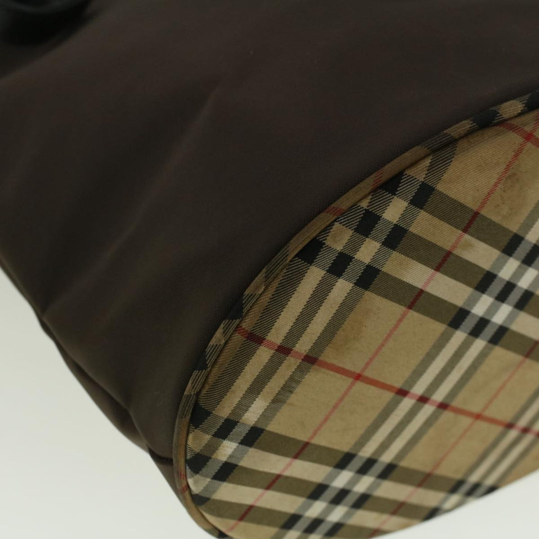 BURBERRYSs Blue Label Tote Bag Nylon Brown Auth 58200