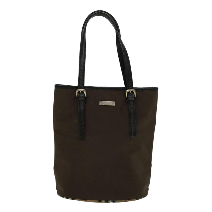 BURBERRYSs Blue Label Tote Bag Nylon Brown Auth 58200