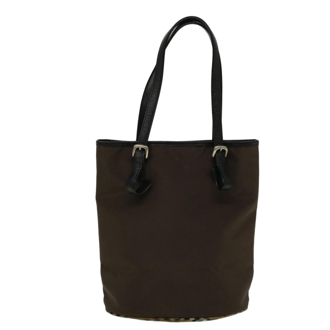 BURBERRYSs Blue Label Tote Bag Nylon Brown Auth 58200