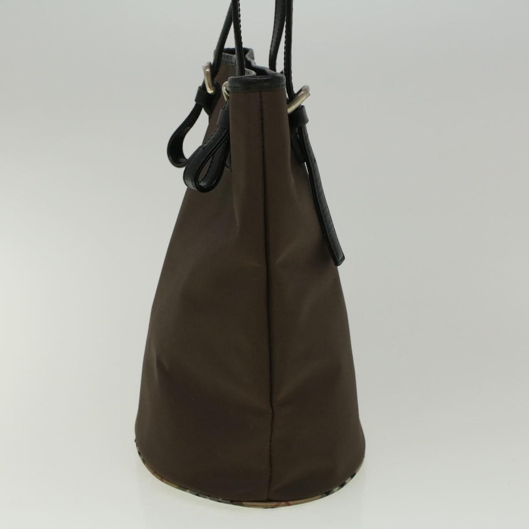BURBERRYSs Blue Label Tote Bag Nylon Brown Auth 58200