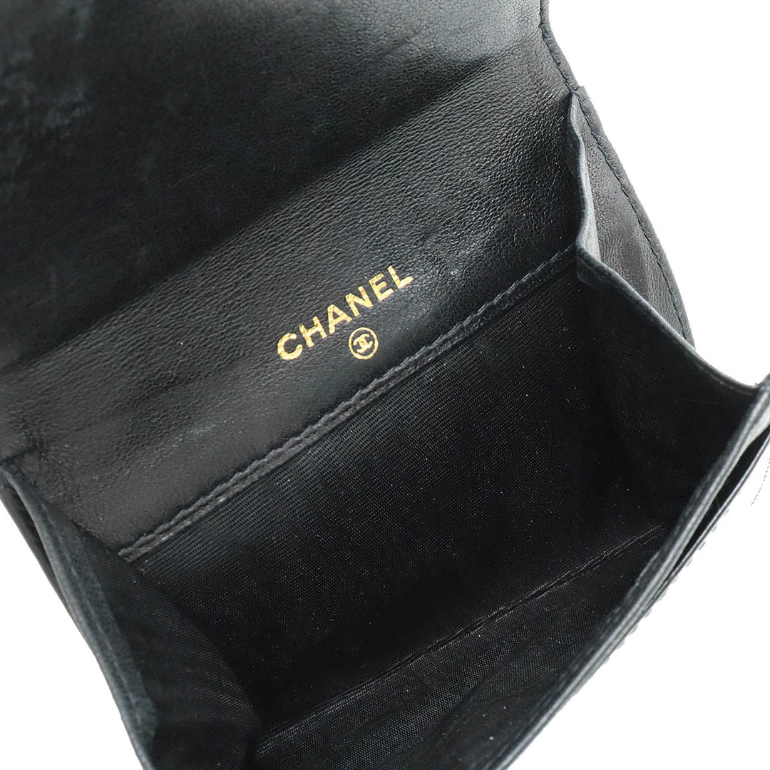 Top Quality Chanel Top Quality Chanel Coinmark Coincase Coinwork Coinwork Patent Leather Black Black Silver Gold A01430