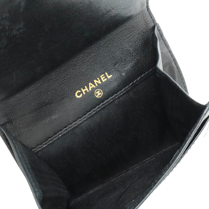 Top Quality Chanel Top Quality Chanel Coinmark Coincase Coinwork Coinwork Patent Leather Black Black Silver Gold A01430