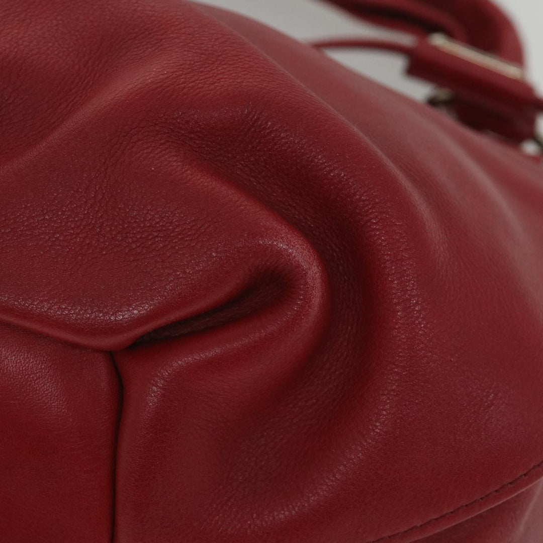 Celine Shoulder Bag Leather Red  58409