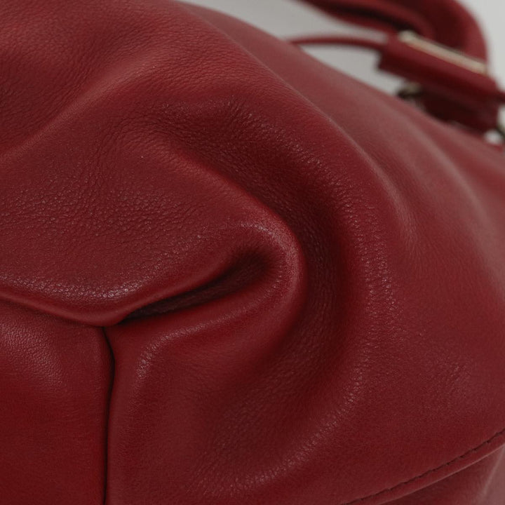Celine Shoulder Bag Leather Red  58409