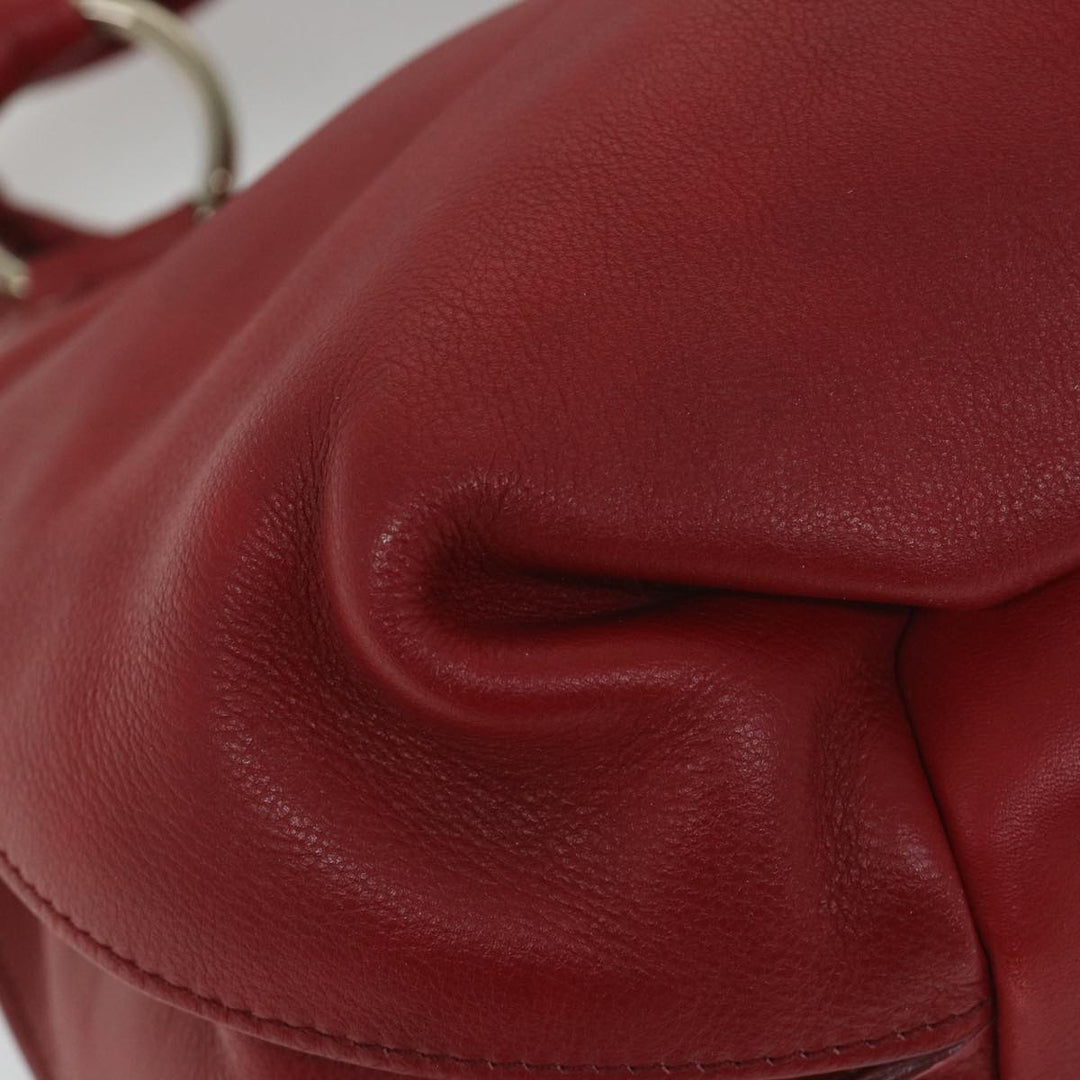 Celine Shoulder Bag Leather Red  58409