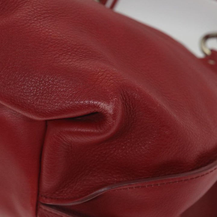 Celine Shoulder Bag Leather Red  58409