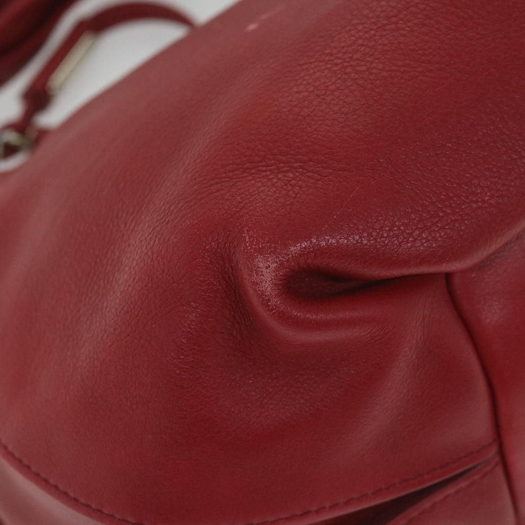 Celine Shoulder Bag Leather Red  58409