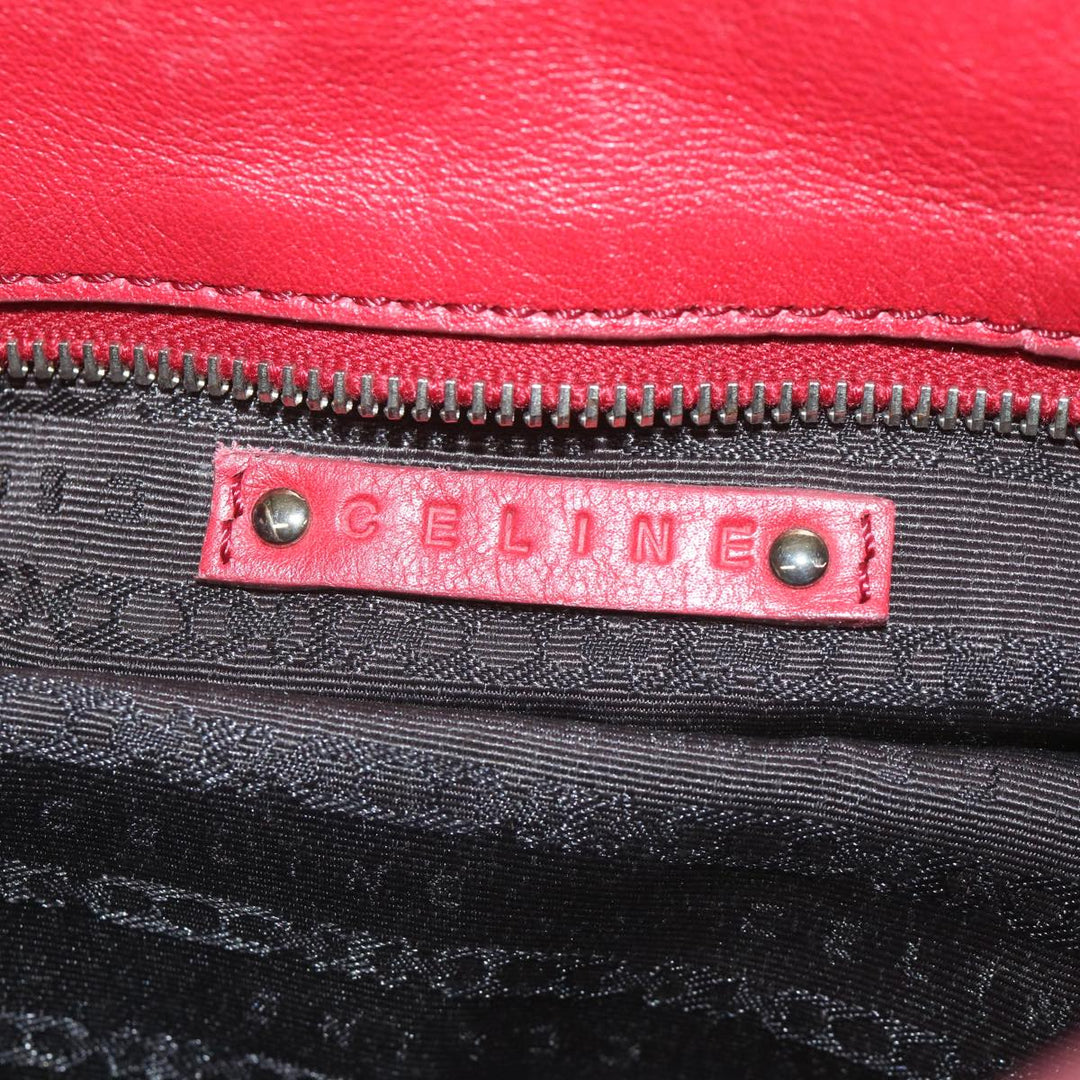Celine Shoulder Bag Leather Red  58409