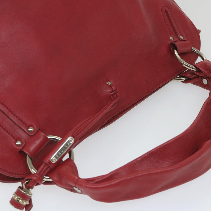 Celine Shoulder Bag Leather Red  58409