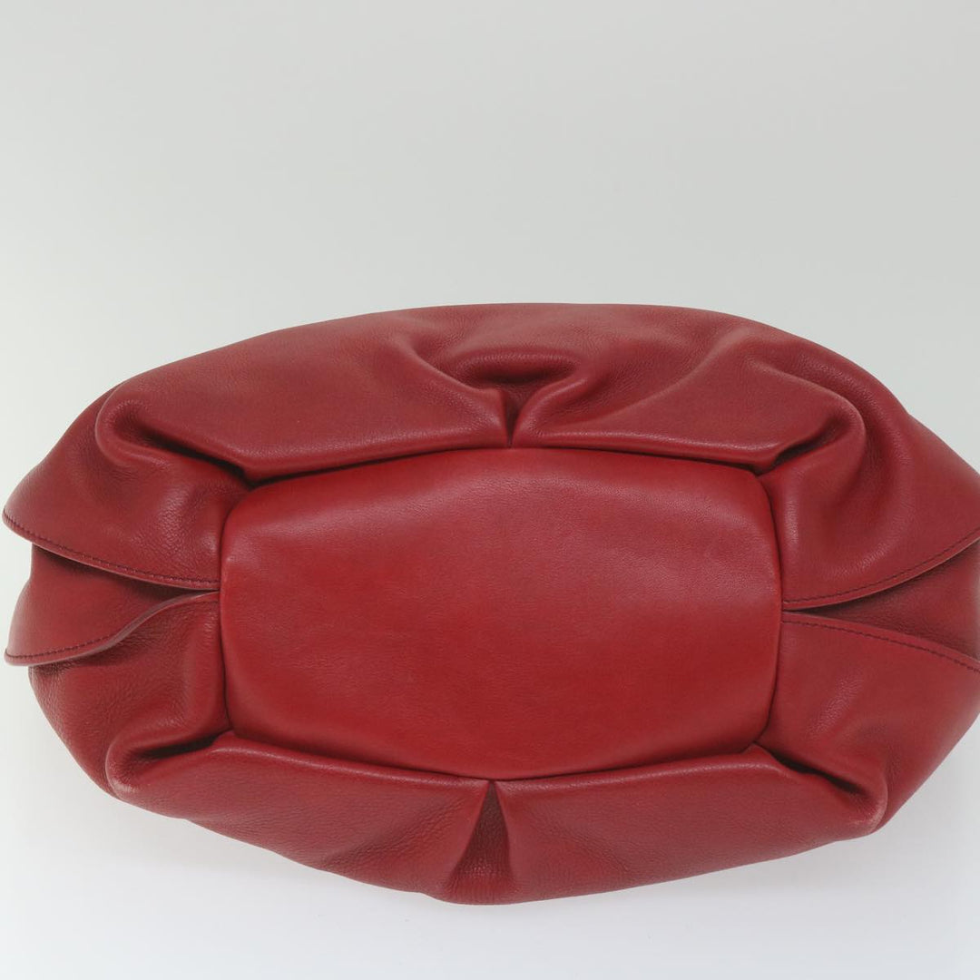 Celine Shoulder Bag Leather Red  58409
