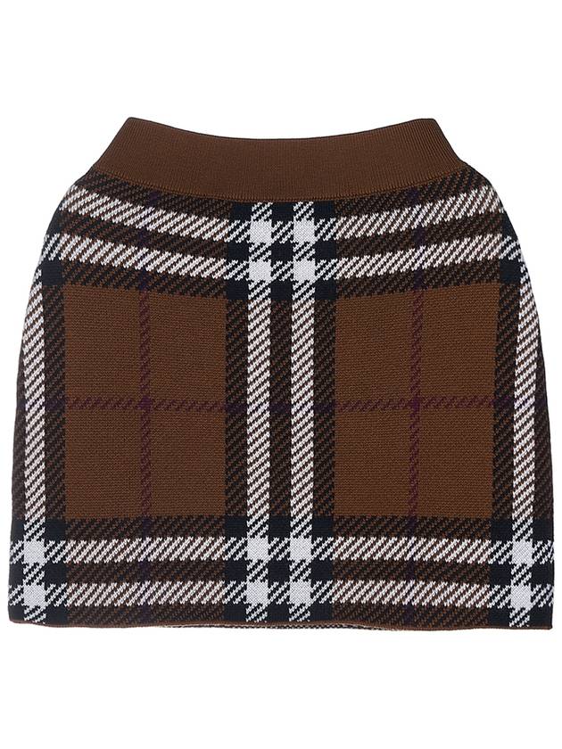 Burberry Check Jacquard Mini Pencil Skirt Brown
