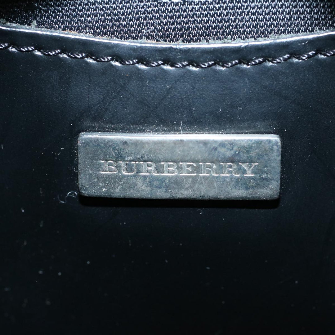 Burberry Nova Check Hand Bag PVC Leather Beige Auth 58512