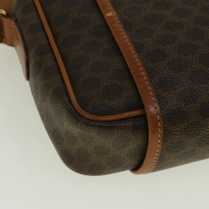 Celine Macadam Canvas Shoulder Bag PVC Leather Brown  58514