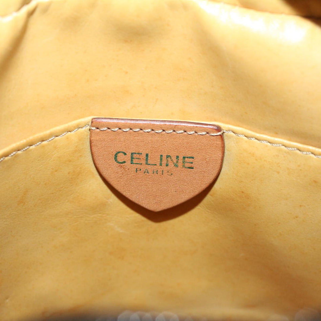 Celine Macadam Canvas Shoulder Bag PVC Leather Brown  58514