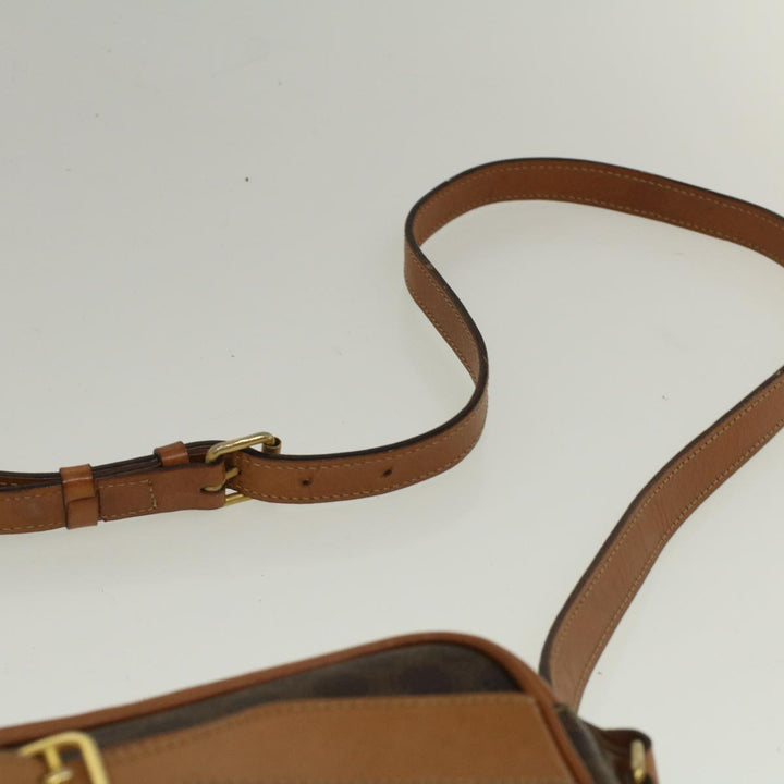 Celine Macadam Canvas Shoulder Bag PVC Leather Brown  58514