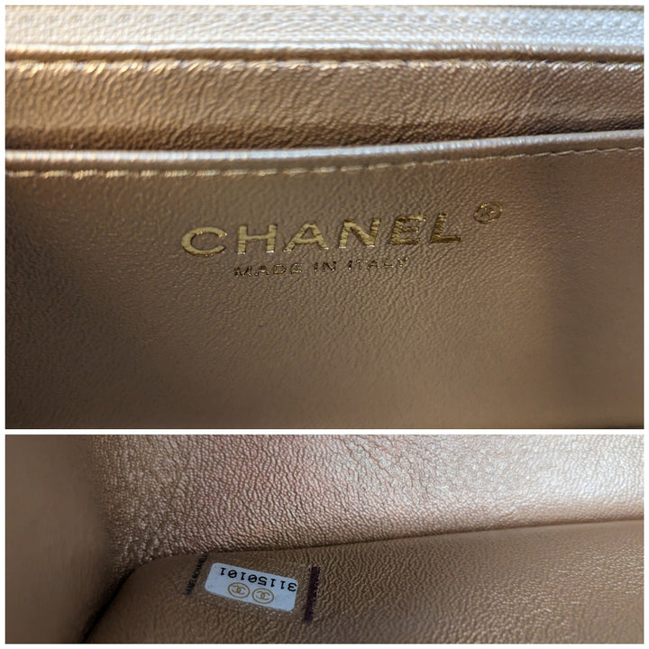 Top Quality Chanel Metallic Grained Calfskin Mini Top Handle Bag
