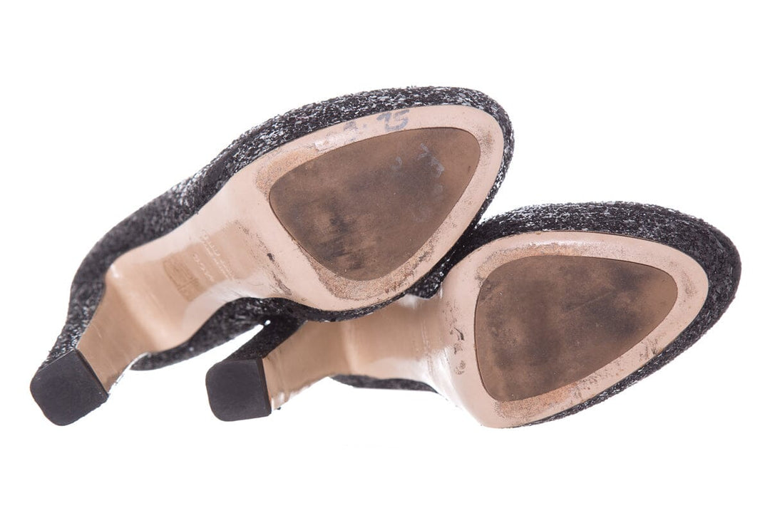 Miu Miu Black Sparkle Heels SZ 35.5