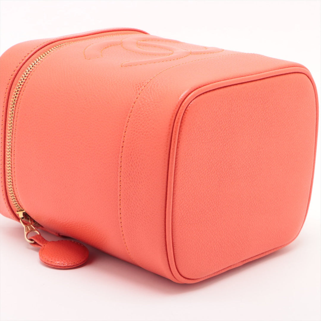 Top Quality Chanel Vanity Bag in Caviar Leather Orange