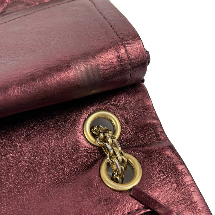 Chanel - Metallic Quilted Calfskin 2.55 Reissue 227 Double New - Maroon