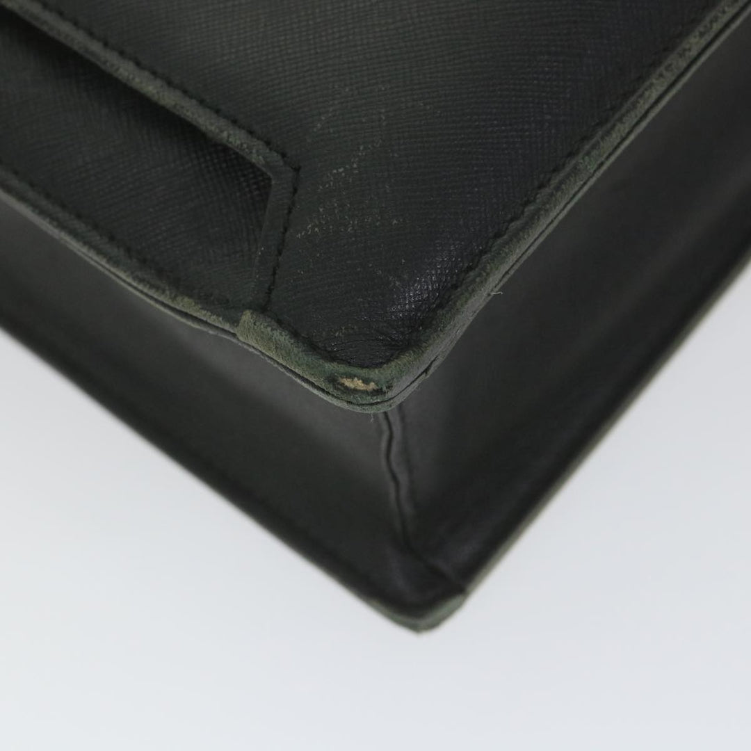 BURBERRY Briefcase Leather Black Auth 58915