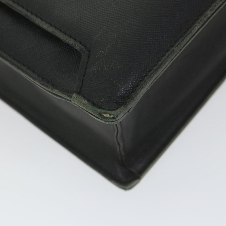 BURBERRY Briefcase Leather Black Auth 58915