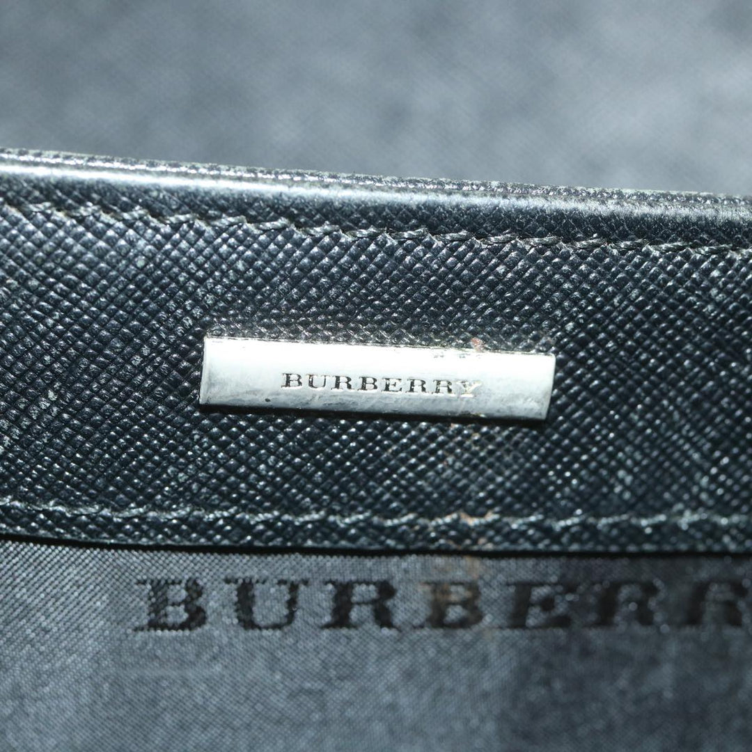 BURBERRY Briefcase Leather Black Auth 58915