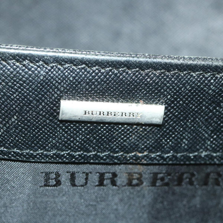 BURBERRY Briefcase Leather Black Auth 58915