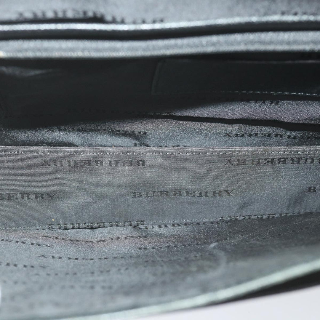 BURBERRY Briefcase Leather Black Auth 58915